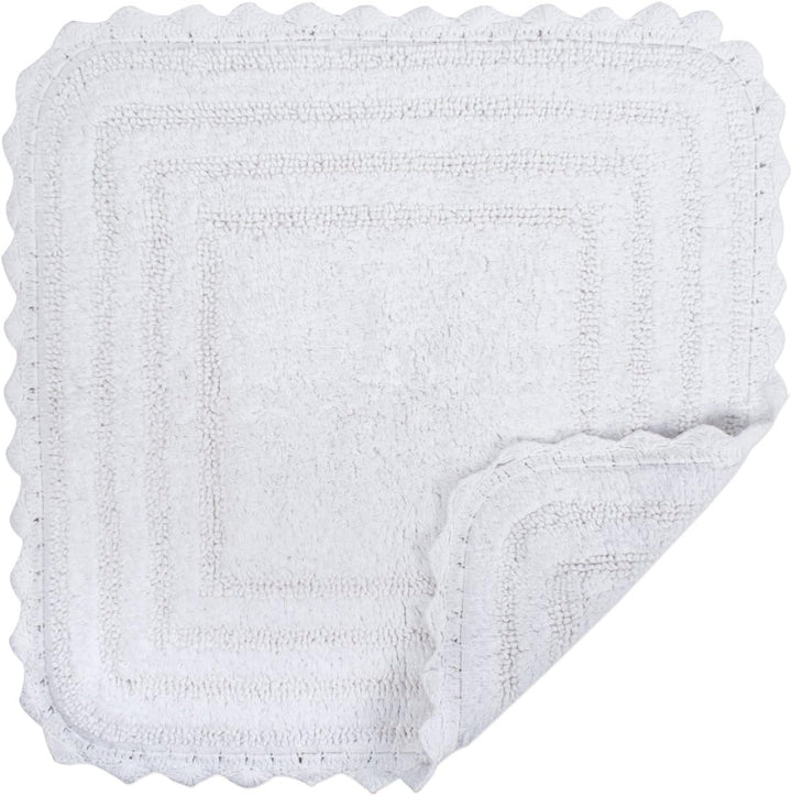 DII Crochet Collection Wende-Badematte, quadratisch, 61 x 61 cm, Weiss Square, 24x24" Weiss/Opulente