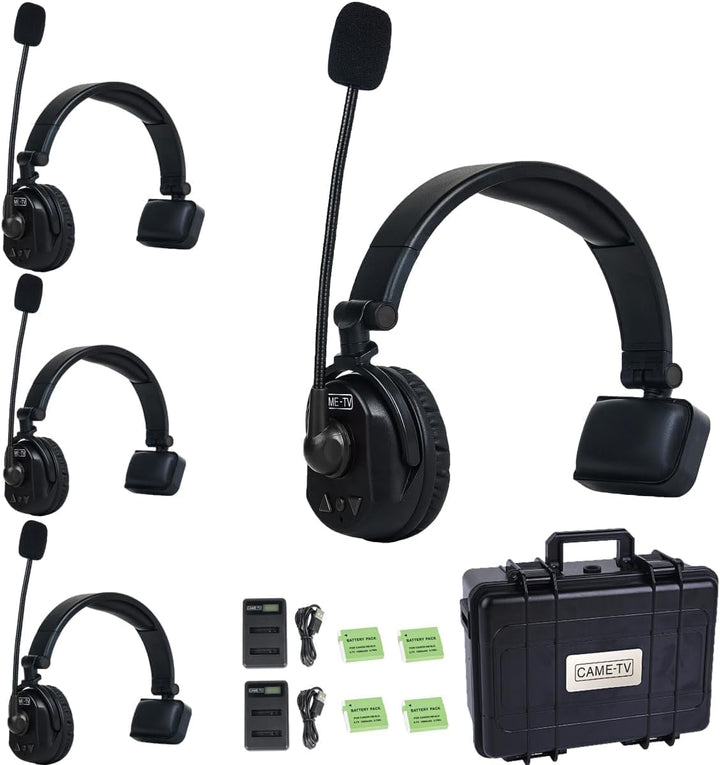 Came-TV 4er-Pack kabelloses Waero-Intercom-Headset, Vollduplex-Intercom-Kommunikationssystem, Entfer