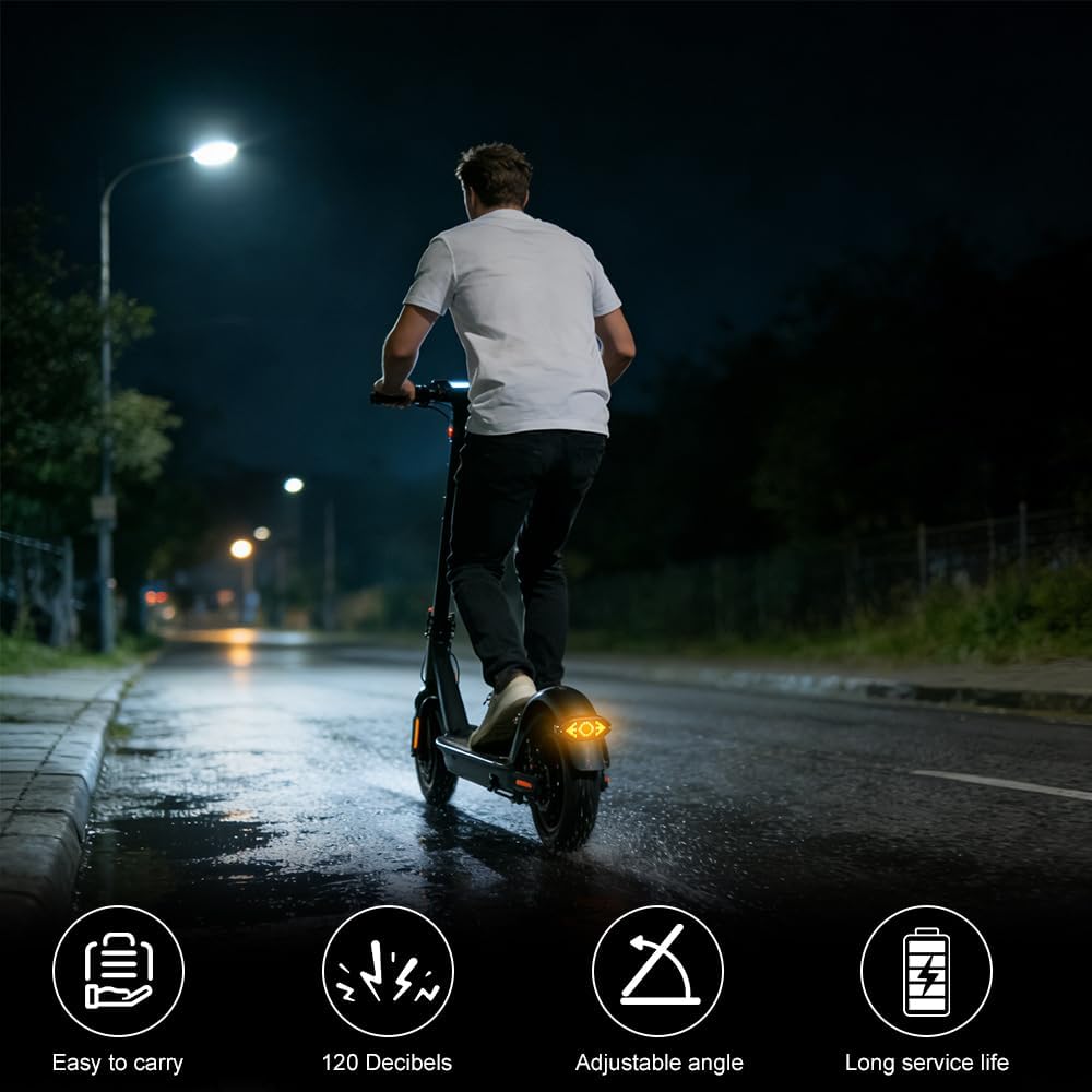Blinker E Scooter, IPX4 USB Wiederaufladbar E Scooter Blinker mit Funkfernbedienung & Automatische B