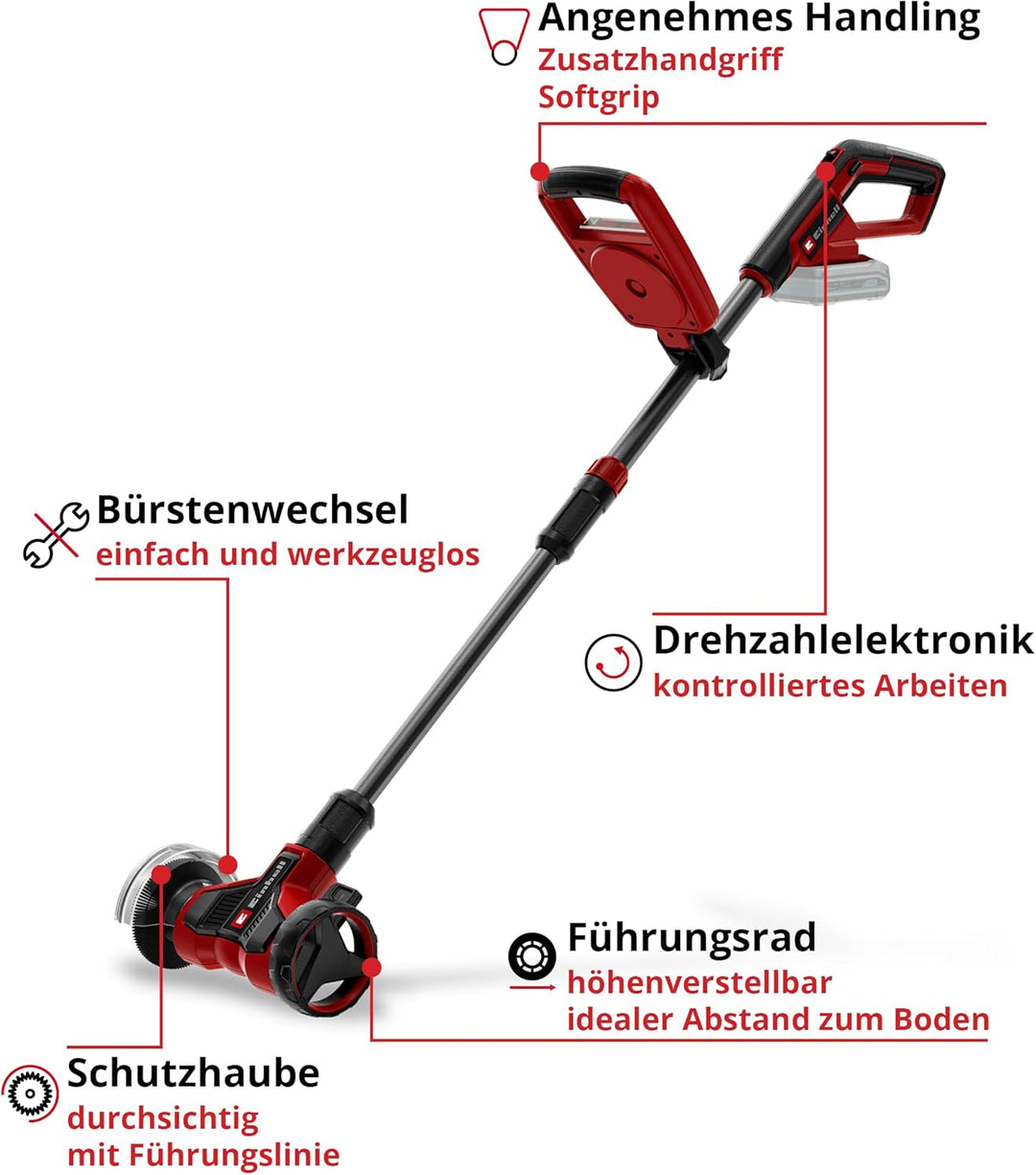 Einhell Akku-Fugenreiniger GE-CC 18/110 Li E-Solo Power X-Change (18 V, Führungsholm teleskopierbar,