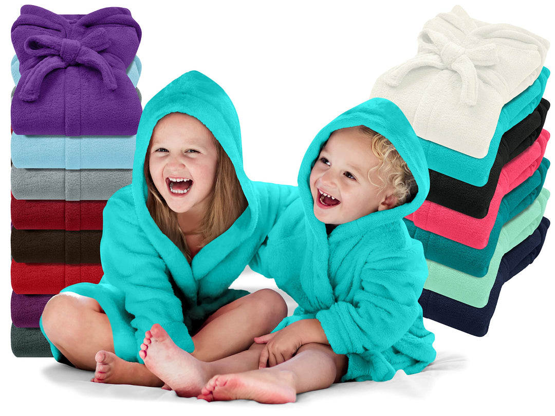 Kinder Bademantel - Kuschelfleece für Jungen u Mädchen 1522.2202, 3-5 Jahre, beere 9-11 Jahre Türkis