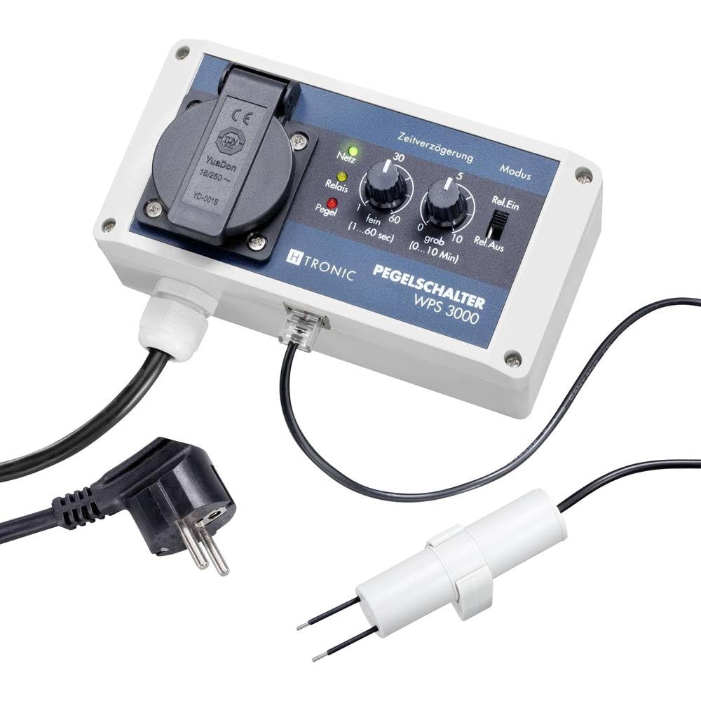 H-Tronic WPS 3000 Wasserpegelschalter mit Wassersensor und 10m Sensorkabel 3000W Wassermelder
