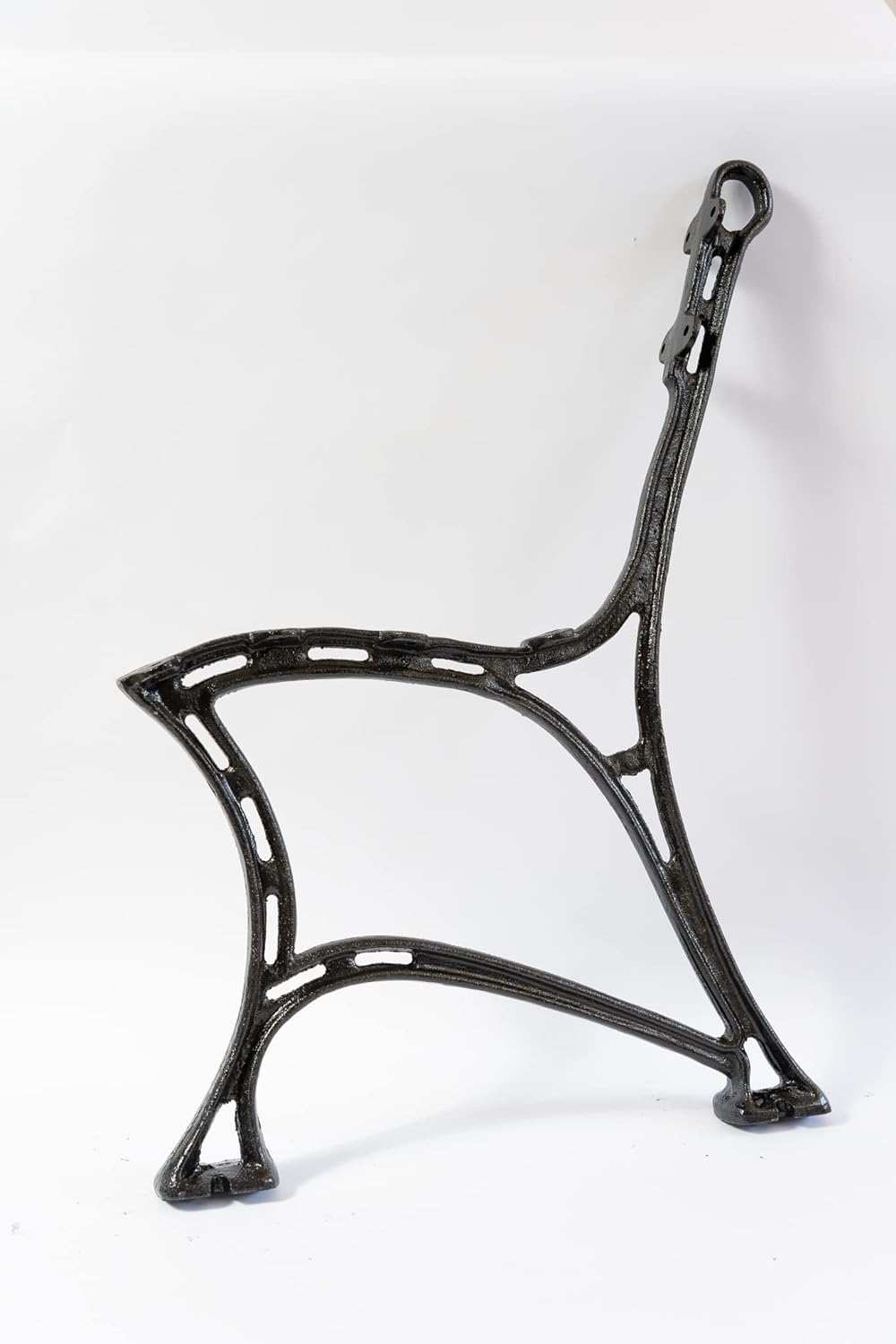 SEZAM Bankfüsse aus Gusseisen Schwarz x 2 Stück, mit Rückenlehne - 51 x 36 x 75 cm, für 6 Holzbankbr