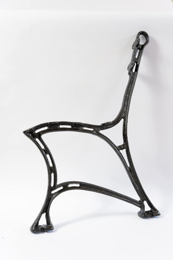 SEZAM Bankfüsse aus Gusseisen Schwarz x 2 Stück, mit Rückenlehne - 51 x 36 x 75 cm, für 6 Holzbankbr