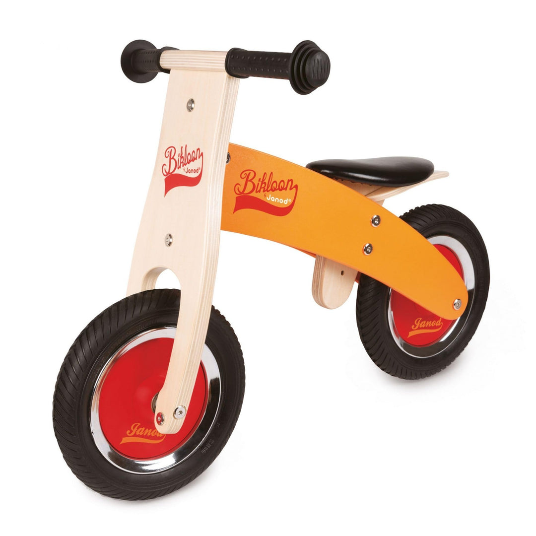 Janod - My First Wooden Little Bikloon Laufrad, zum Erlernen von Balance und Eigenständigkeit, orang