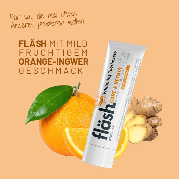 Orange-Ingwer: Whitening Zahnpasta | Tägliche Pflege für weisse Zähne | 17% Hydroxylapatit | 30% Xyl