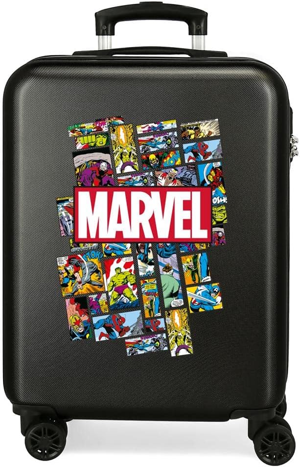 Marvel Avengers Handgepäck schwarz 38x55x20 cm Starres ABS seitliches Zahlenschloss 34L 2,6kgs 4 Dop