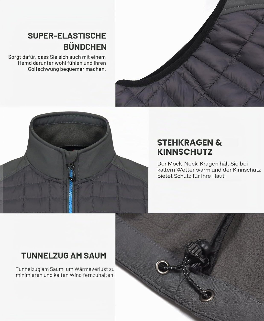 Little Donkey Andy Leichte Puffer Weste Damen Warme Ärmellose Outdoorjacke Wandern Reisen Laufen L D