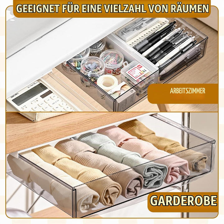 1 Stück Schublade Unter Schreibtisch, 24x21x7cm Selbstklebende Schublade, Unter Schreibtisch Aufbewa