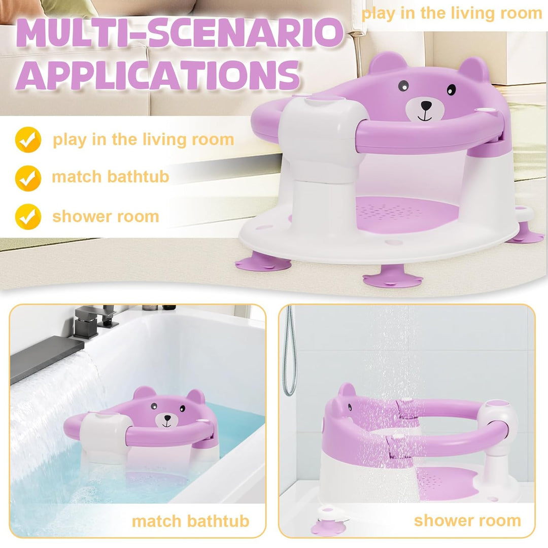 Badewannensitz Baby ab 6-24 monate Badesitz Baby mit 4 Starken Saugnäpfen Ergonomisch Rückenlehne un