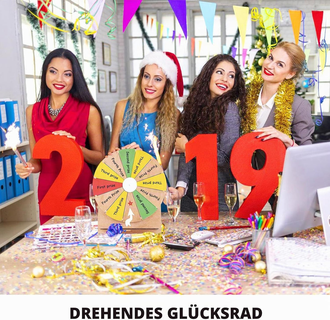 Grosses Glücksrad Set, 30cm Glücksrad Zum Drehen Mit Ständer Und Markierstift, Glücksrads Zum Selbst