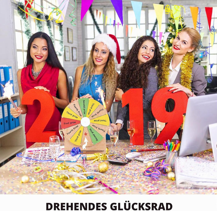 Grosses Glücksrad Set, 30cm Glücksrad Zum Drehen Mit Ständer Und Markierstift, Glücksrads Zum Selbst