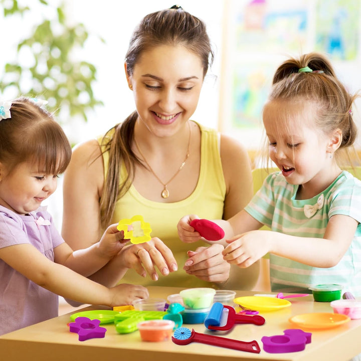 41 Stück Knete Zubehör, Play Doh Knete Set enthält eine Nudelmaschine, Keksausstecher, Küche Spielze