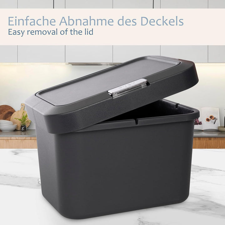 ONVAYA® Komposteimer für die Küche ǀ Anthrazit ǀ geruchsdicht ǀ spülmaschinengeeignet ǀ für Arbeitsp