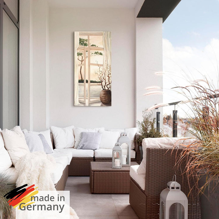 ARTland Wandbild Alu Verbundplatte für Innen & Outdoor Bild 30x60 cm Fensterblick Fenster Toskana La
