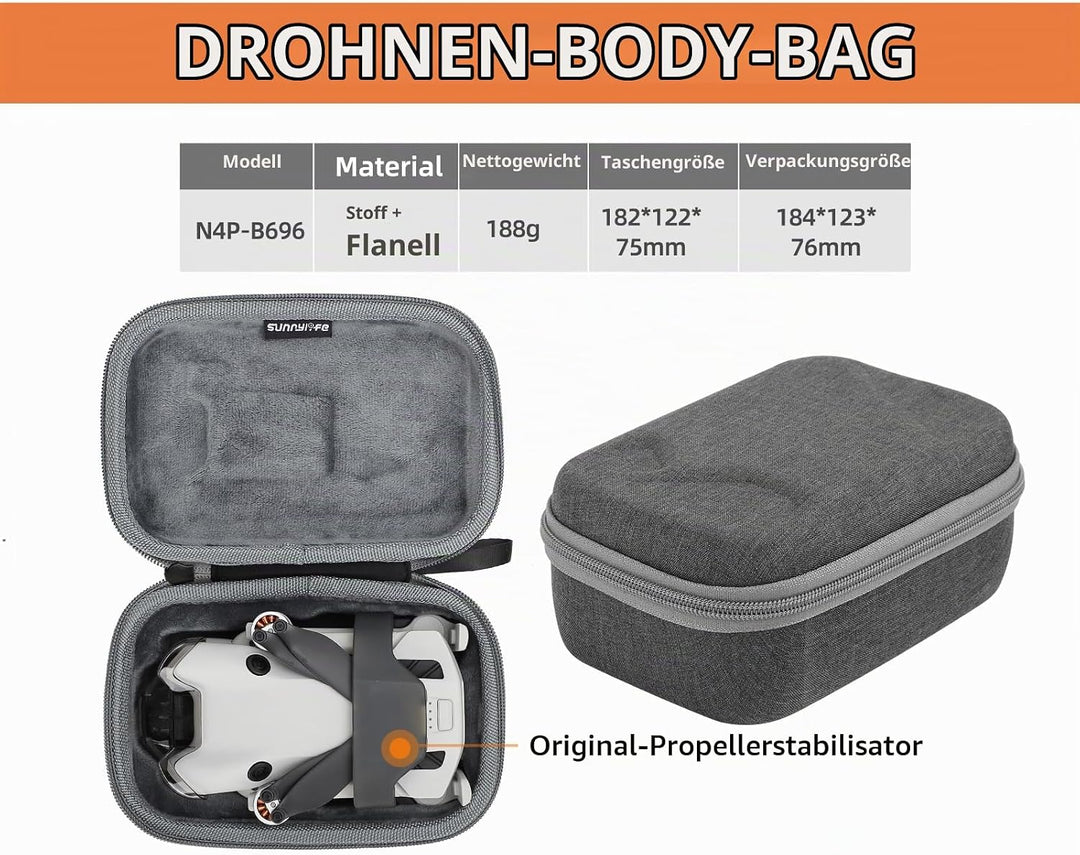 ZJRXM Tasche für DJI Mini 4 Pro Drone Zubehör, RC 2 Tasche RC-N2 Tasche Tragbare Reisetasche Trageta