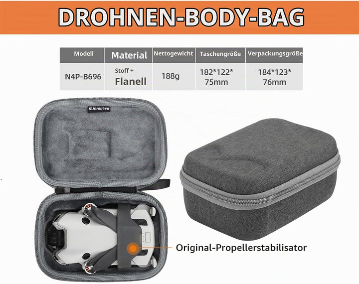 ZJRXM Tasche für DJI Mini 4 Pro Drone Zubehör, RC 2 Tasche RC-N2 Tasche Tragbare Reisetasche Trageta