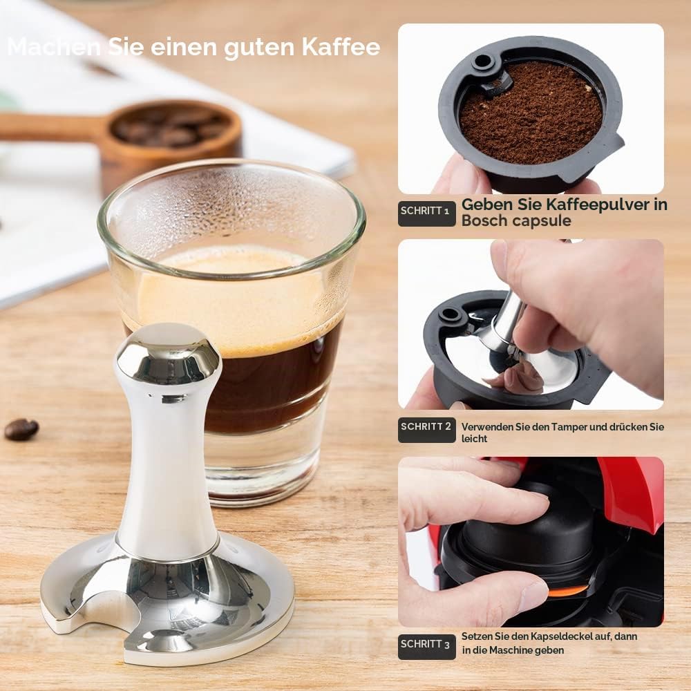 i Cafilas Wiederbefüllbare 2 Kaffeekapsel für Tassimo Bosch,Wiederverwendbare Refill-Kapsel 180ml+60