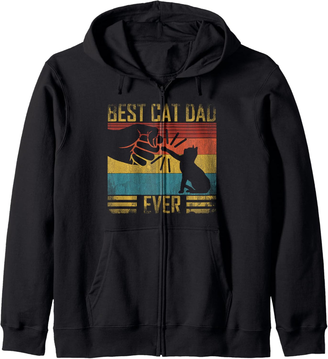 Katzenpapa Best cat dad ever Katzenmotiv vintage Geschenk Kapuzenjacke