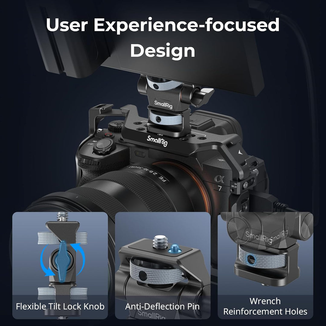SMALLRIG verstellbare Kameramonitorhalterung, 360° schwenkbar und 180° neigbar, mit 1/4"-20 Schraube