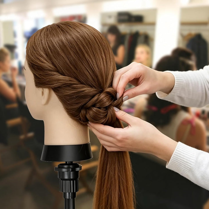 Trainingskopf 24 Zoll – 80% Echthaar Übungskopf für Friseur, Frisierkopf Echthaar,Styling Mannequin