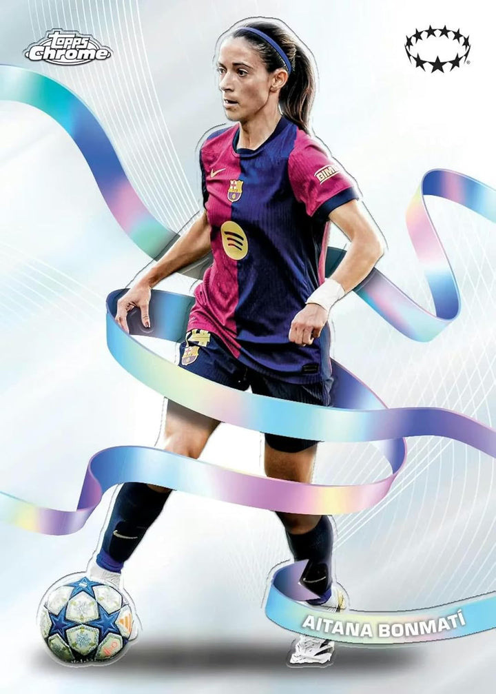 2024/25 Topps Chrome UEFA Damen Champions League Soccer Blaster Sammelkarte 7er-Pack Blaster-Box (3