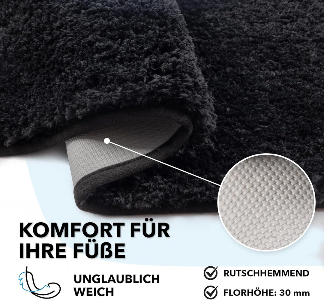 Floordirekt Badematte Sky - Badezimmerteppich - Weicher, dichter Hochflor - Rutschhemmend & Schnell