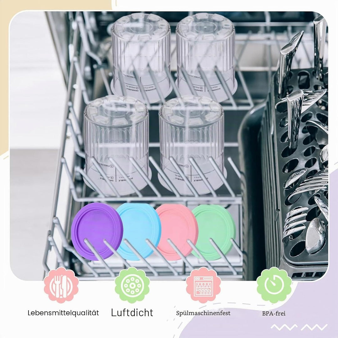 4 Stück Eiscreme-Behälter für Ninja Creami Deluxe NC501EU NC502EU Serie, 680 ml Zubehör für Ninja Ic