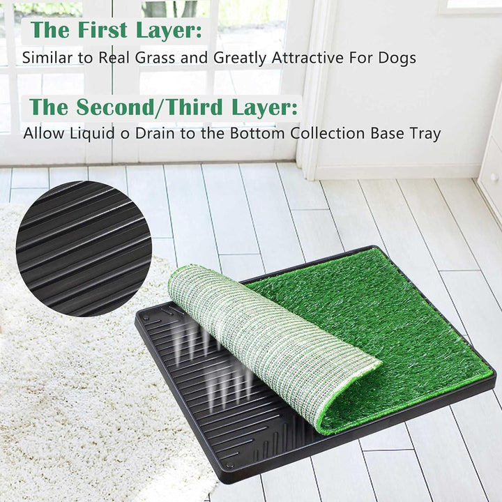BRIAN &amp; DANY 76 x 51 cm Hundeklo Hundetoilette Trainingsunterlage mit 2 Austauschbarer Kunstrasen, I