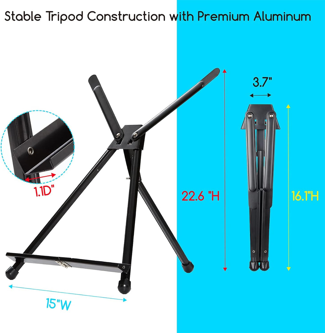 MEEDEN 10 pcs Künstler Display Staffelei, Aluminium Stativ Tischstaffelei, Staffelei Leicht und Klap