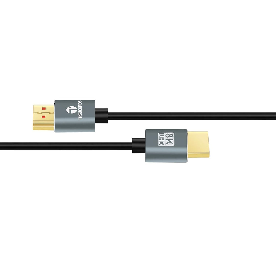 Ultradünne 8K 4K HDMI Kabel 1M 2 Stück, Schlanke Flexible Weiche Hochgeschwindigkeits HDMI 2.1 Unter