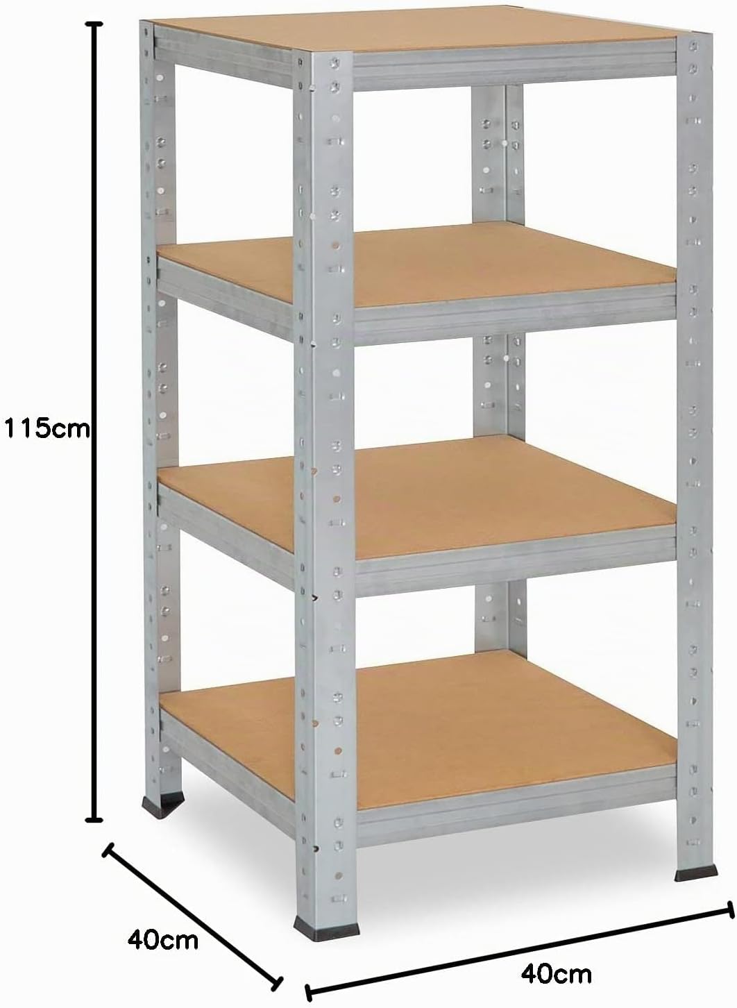 shelfplaza® 115x40x40cm Home Schwerlastregal verzinkt/Metallregal mit 4 Böden/Kellerregal Metall, Ga