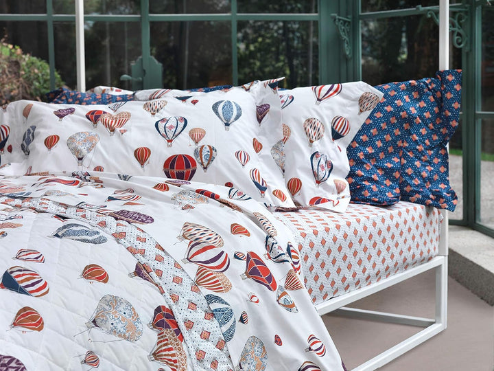 Gabel Bettwäsche-Set für Doppelbett, Wonderland Bett, Blau Blau 160 x 190 cm Wonderland Doppelbett E