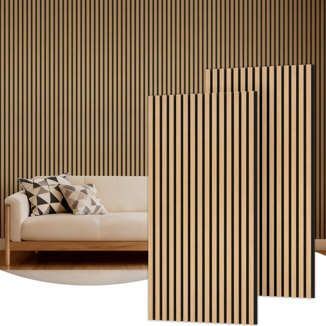 TONOR Akustikpaneele holz, 2 Stück 120 x 60cm - 1,44m² Wandpaneele holz Holzpaneele wand als Schalls