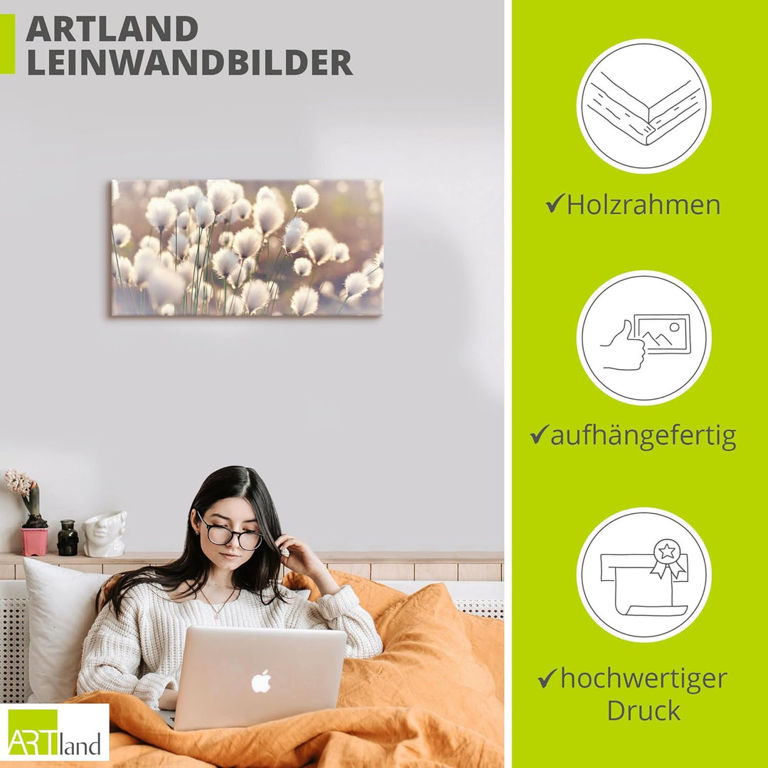 ARTland Leinwandbilder Wandbild Bild auf Leinwand 100 x 50 cm Wanddeko Natur Zauber Idyll Frühling M