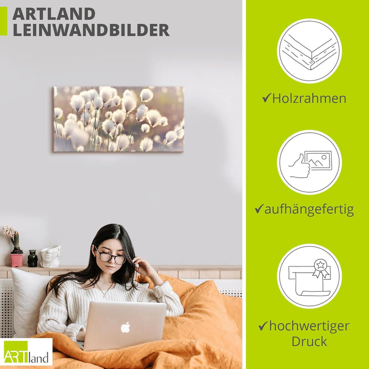 ARTland Leinwandbilder Wandbild Bild auf Leinwand 100 x 50 cm Wanddeko Natur Zauber Idyll Frühling M