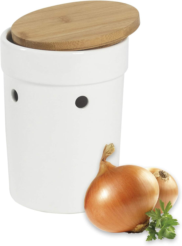 Kela Salena Zwiebeltopf, Keramik, weiss, 15.5 x 15.5 x 21 cm, Zwiebeltopf