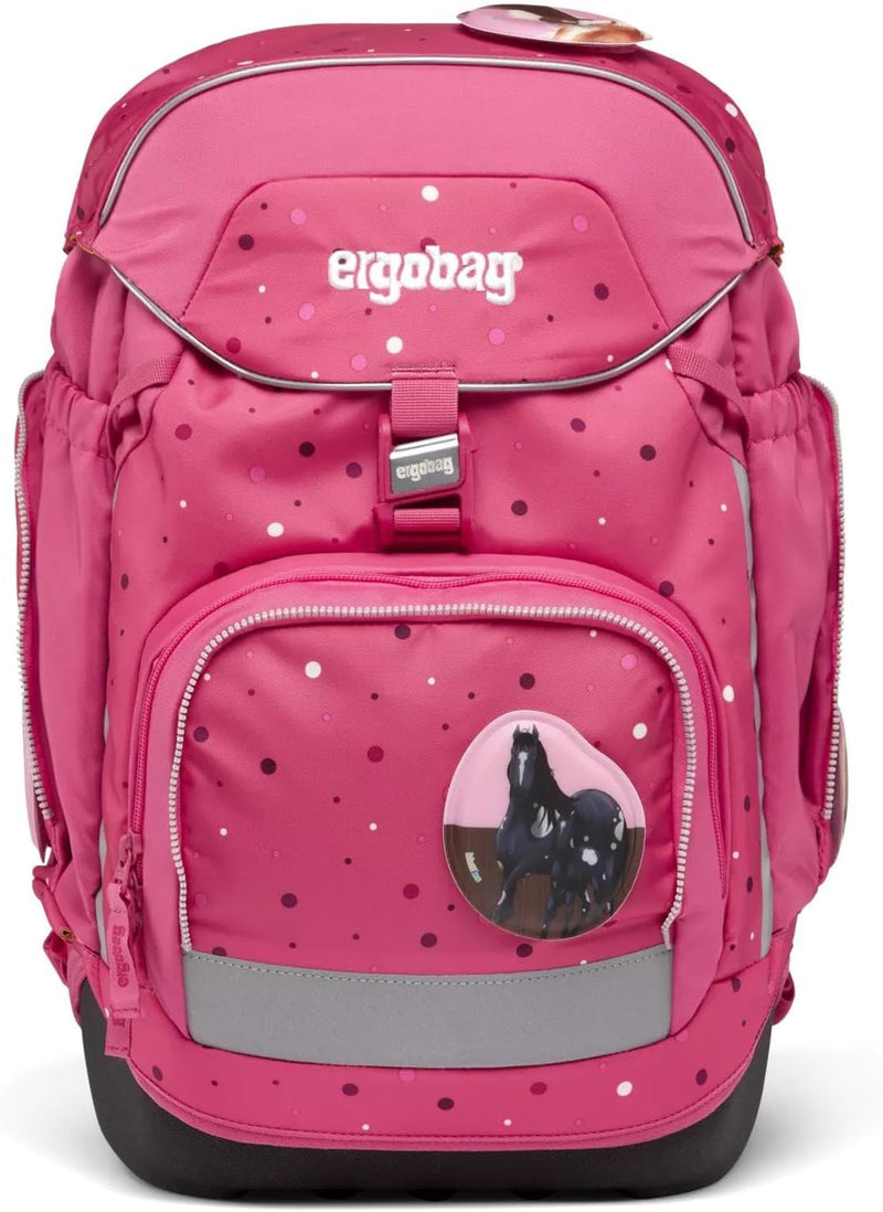 ergobag pack Set ergonomischer Schulrucksack, 6-teilig, Urlaub auf dem ReitBärhof - Pink, Einheitsgr