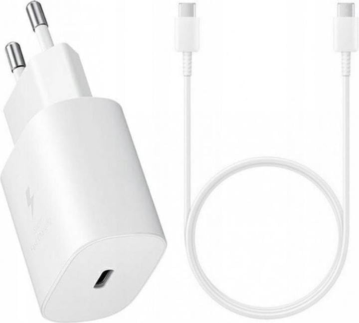 OEM Samsung Ladegerät Original EP-TA800EWE 25W Schnellladung + Kabel EP-DG977BWE (Ladegerät + Kabel