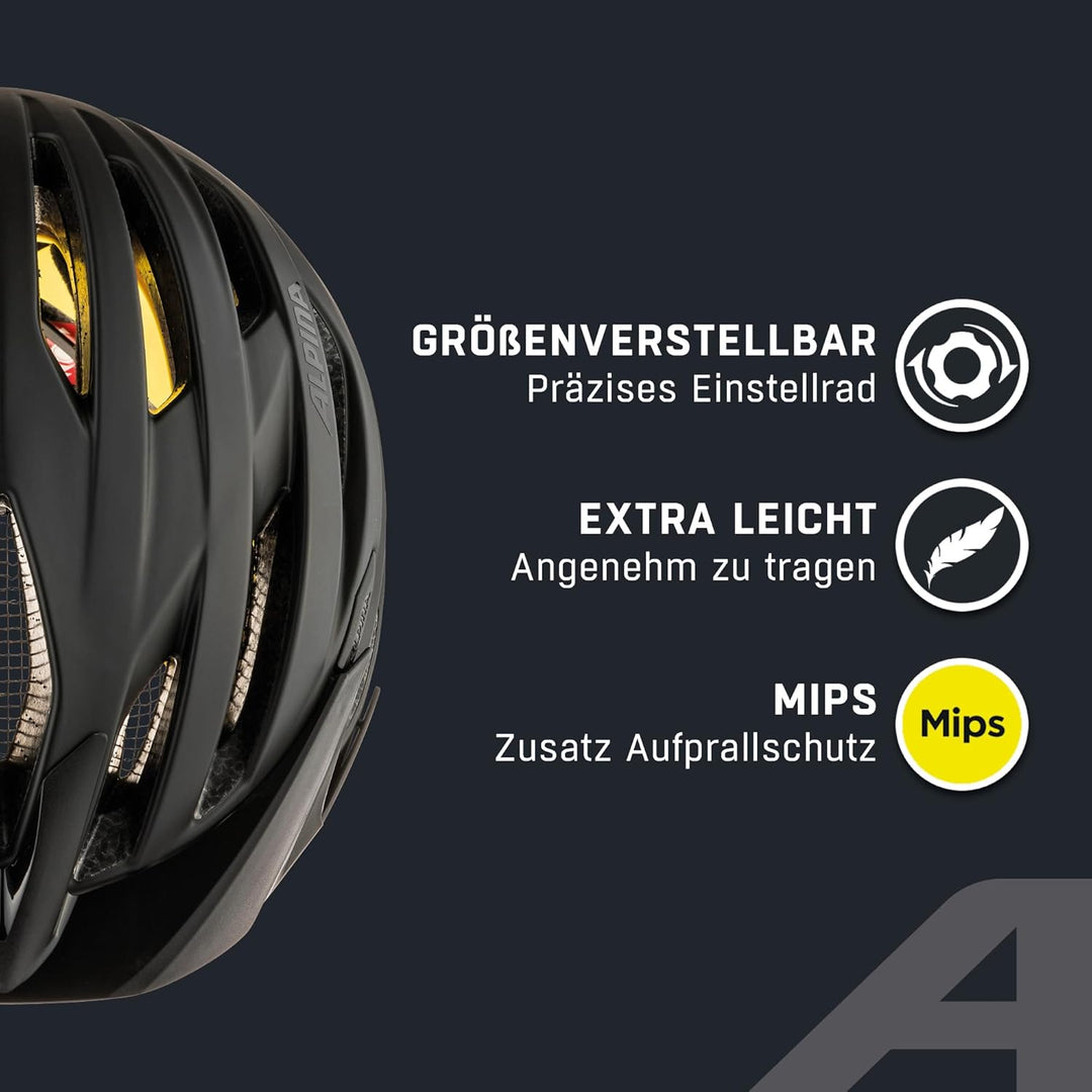 ALPINA DELFT MIPS - Sicherer, Leichter & Individuell Anpassbarer MIPS Fahrradhelm Mit Fliegennetz Fü