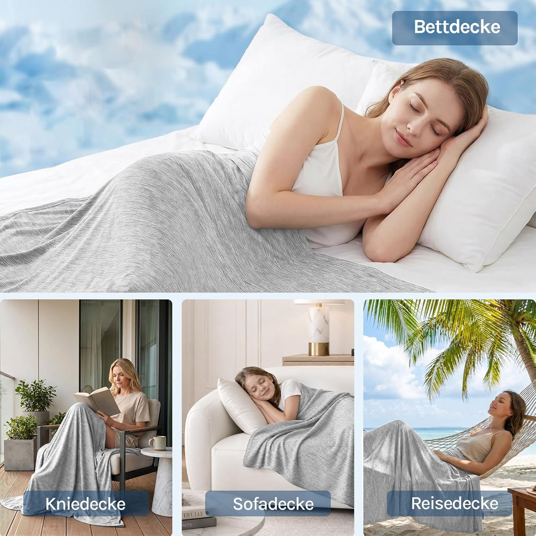 WOLTU Kühldecke mit Q-Max>0.45 fürs Schlafen, Sommerdecke Selbstkühlende Decke Mikrofaser Arc-Chill,