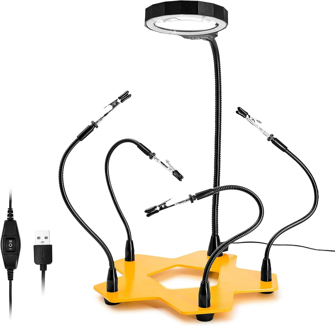 Fstop Labs Kotto LED beleuchtet Lupe dritte Hand Löten Leiterplattenhalter Werkzeug fünf Arme helfen