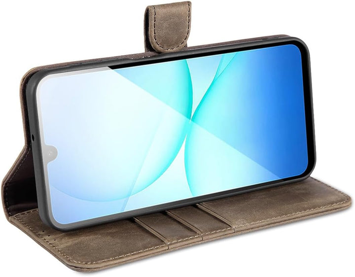 LENSUN Handyhülle für Samsung Galaxy A17 Echtleder, Lederhülle Bookstyle Klappbar Hülle [RFID Karten
