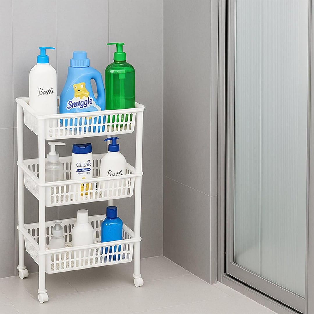Plast Team Öko-Trolley mit 3 Körben, weiss, Einheitsgrösse Einheitsgrösse Weiss, Einheitsgrö&#x