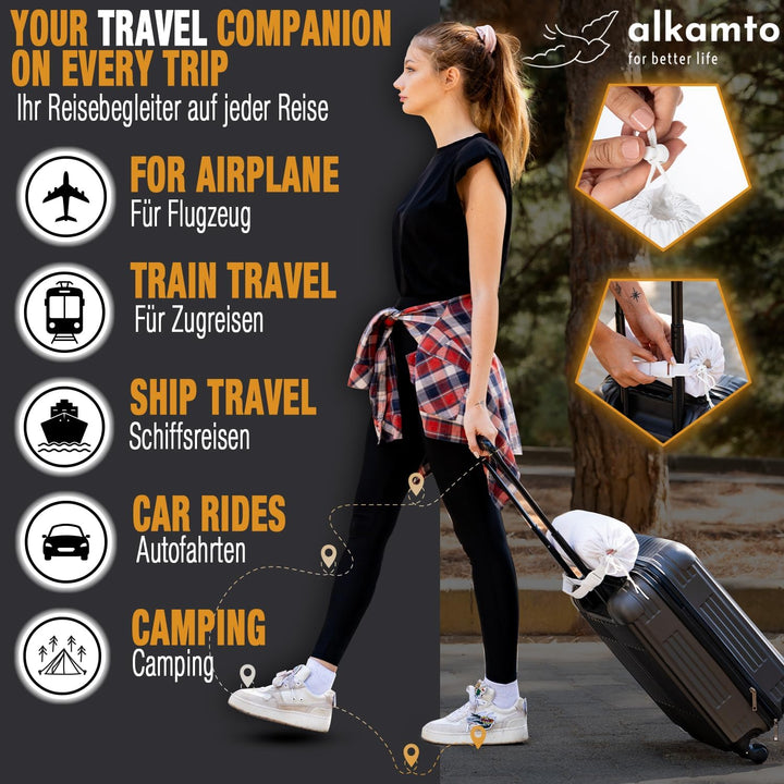 alkamto Reisekissen – Campingkissen – Ergonomisches Memory-Schaum-Kissen mit Temperaturregulierendem