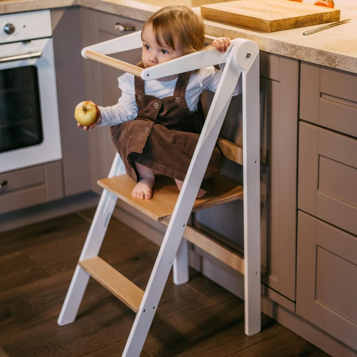 Leg&Go Montessori klappbarer Lernturm mit höhenverstellbarer Plattform - komplett montiert und sofor