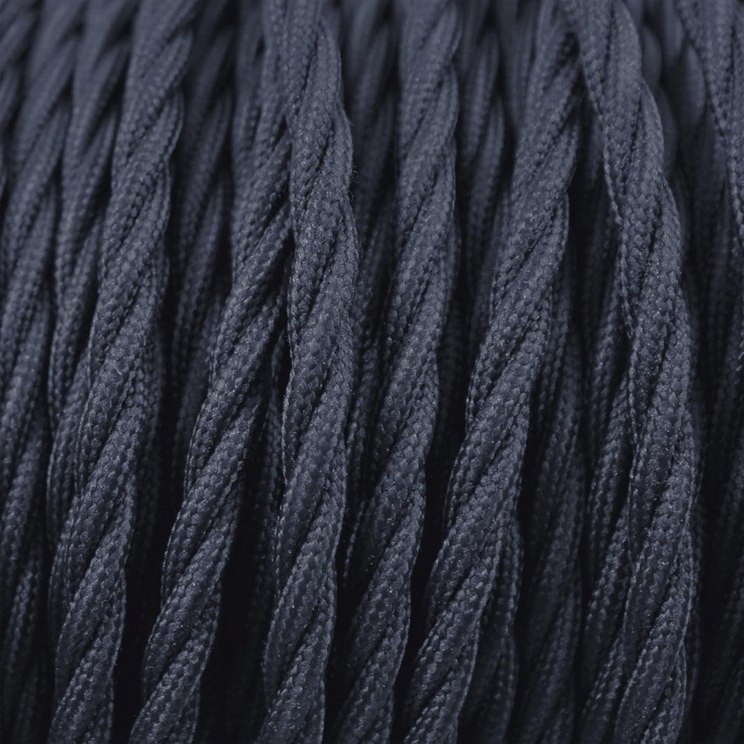 smartect Textilkabel Anthrazit, 50 Meter Vintage Lampenkabel Stoff Gedreht, 3-Adrig (3 x 0.75 mm²) S