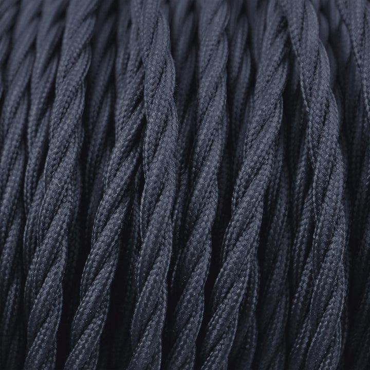 smartect Textilkabel Anthrazit, 50 Meter Vintage Lampenkabel Stoff Gedreht, 3-Adrig (3 x 0.75 mm²) S