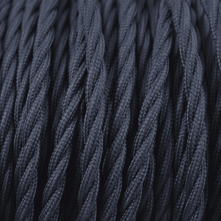 smartect Textilkabel gedreht 3-Adrig (3 x 0.75 mm²) Anthrazit, 10 Meter | Vintage Lampenkabel Stoff,