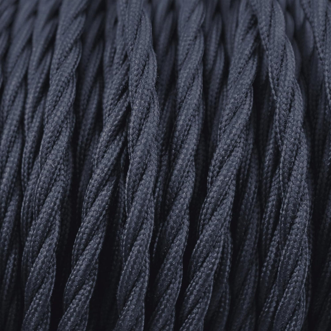 smartect Textilkabel gedreht 3-Adrig (3 x 0.75 mm²) Anthrazit, 5 Meter | Vintage Lampenkabel Stoff,